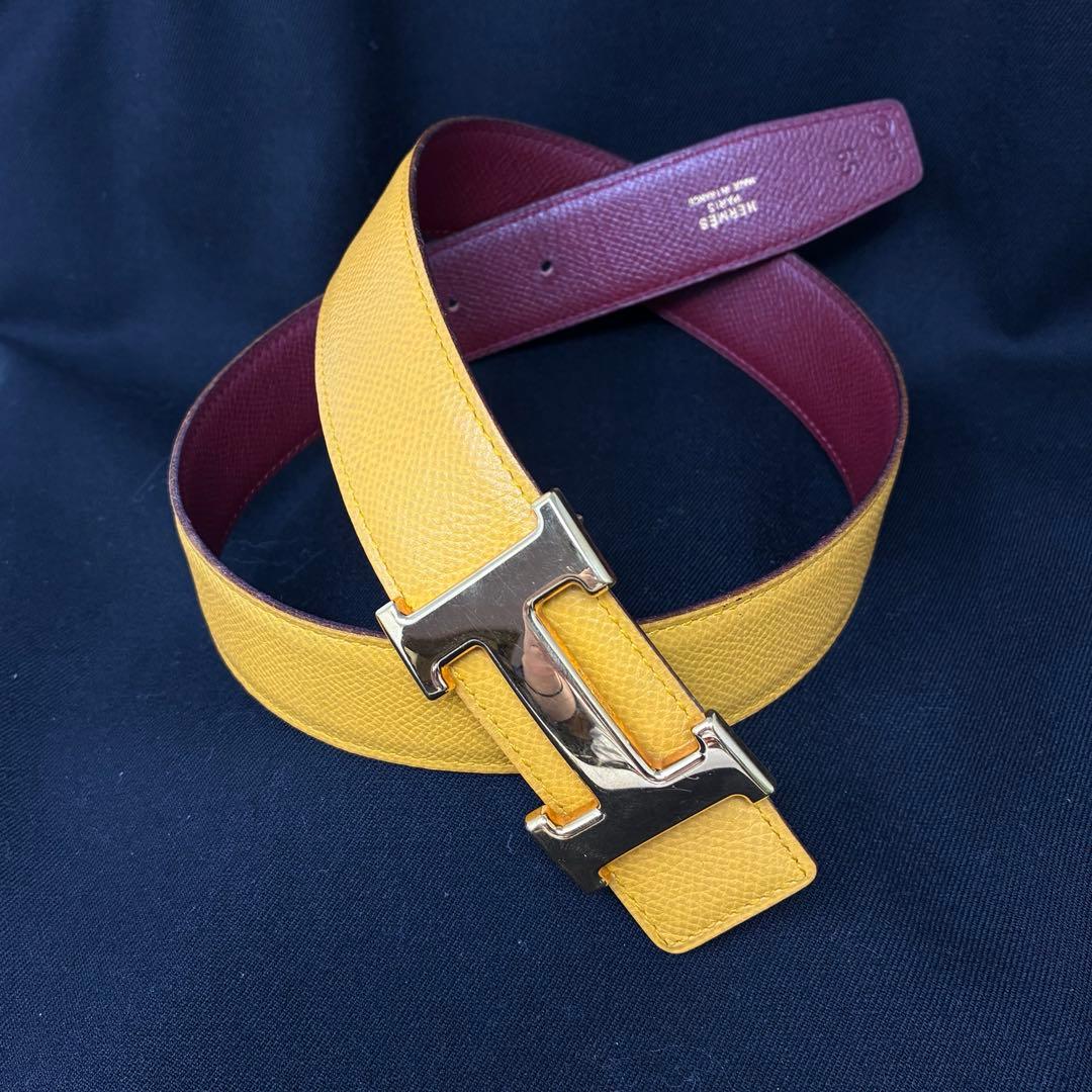 美品　 エルメス コンスタンス レザー ベルト レディース リバーシブル