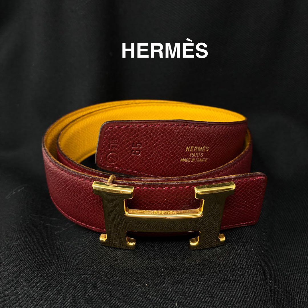 美品　 エルメス コンスタンス レザー ベルト レディース リバーシブル