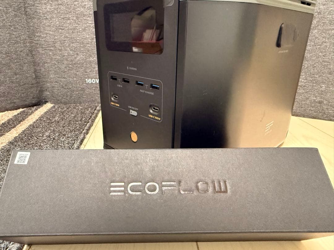新品 EcoFlow DELTA 2 / 中古ソーラーパネル付き　セット