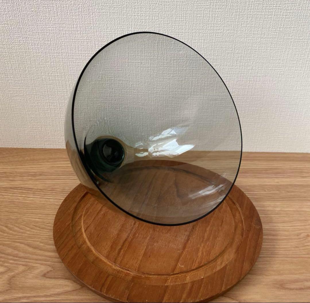 スウェーデン　チークプレートとガラスドーム　北欧　※デンマーク　ヴィンテージ