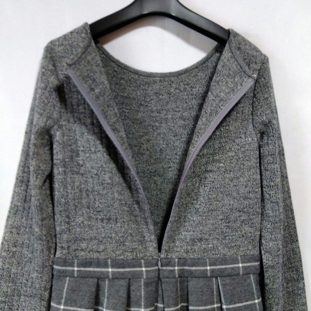 未使用品　オースチンリード　切り替えワンピース　ウール　38　ベルト付き