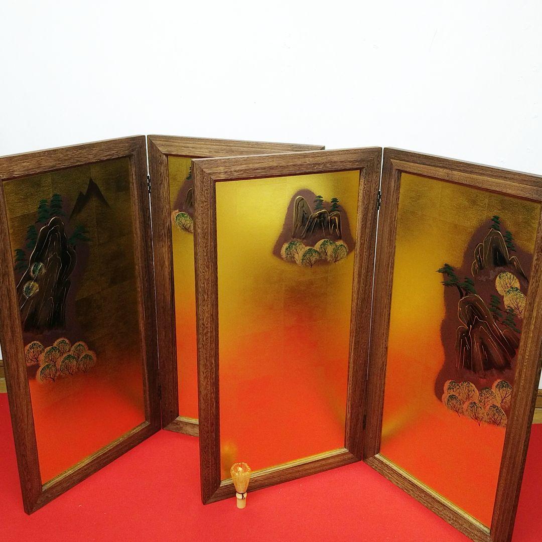 A410 焼桐 五月屏風 28号貴峰 二曲一双未使用専用紙箱入り