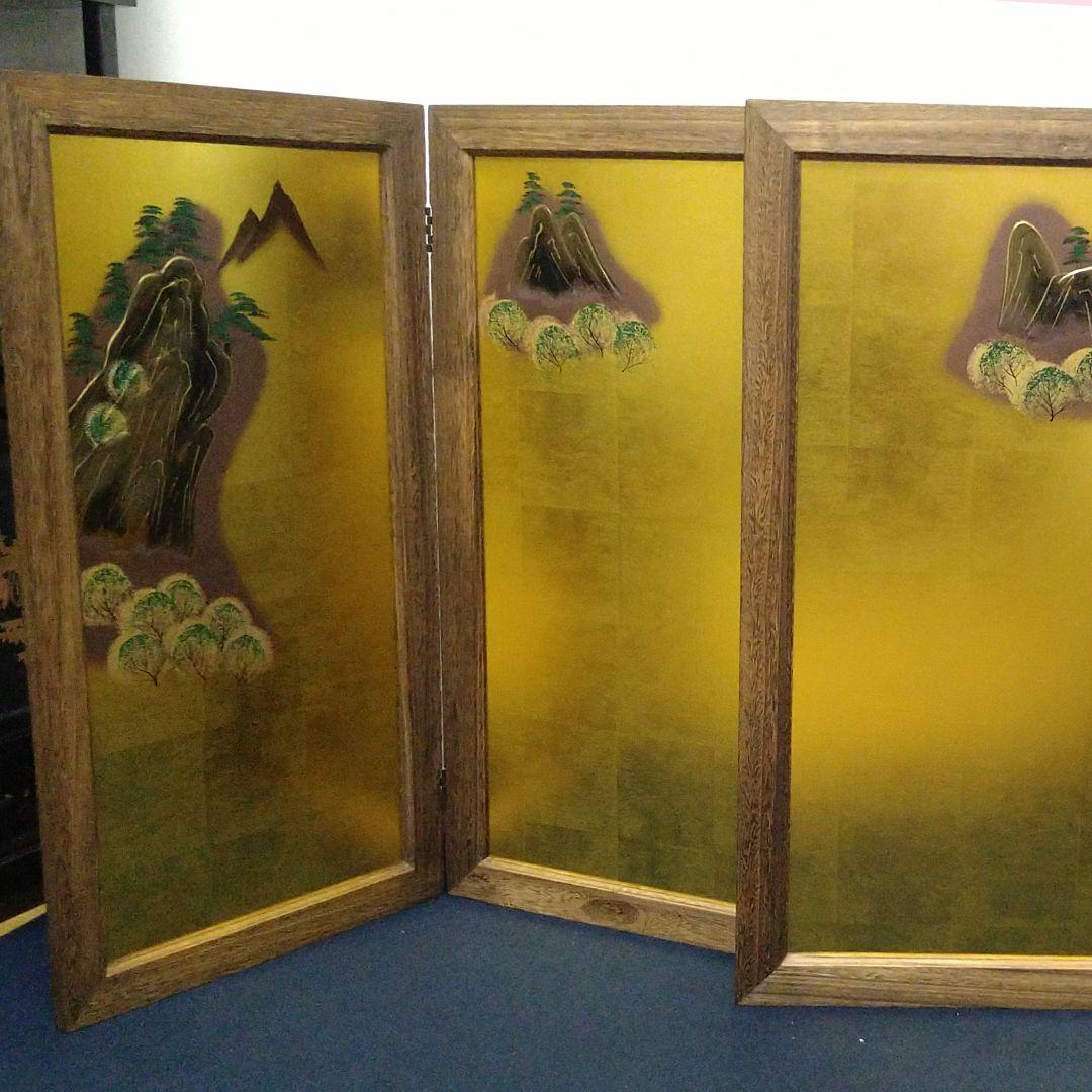 A410 焼桐 五月屏風 28号貴峰 二曲一双未使用専用紙箱入り
