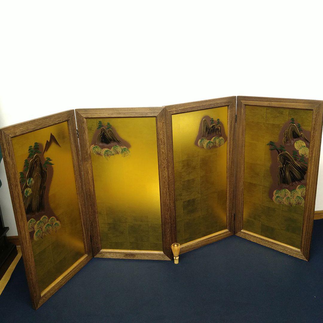 A410 焼桐 五月屏風 28号貴峰 二曲一双未使用専用紙箱入り