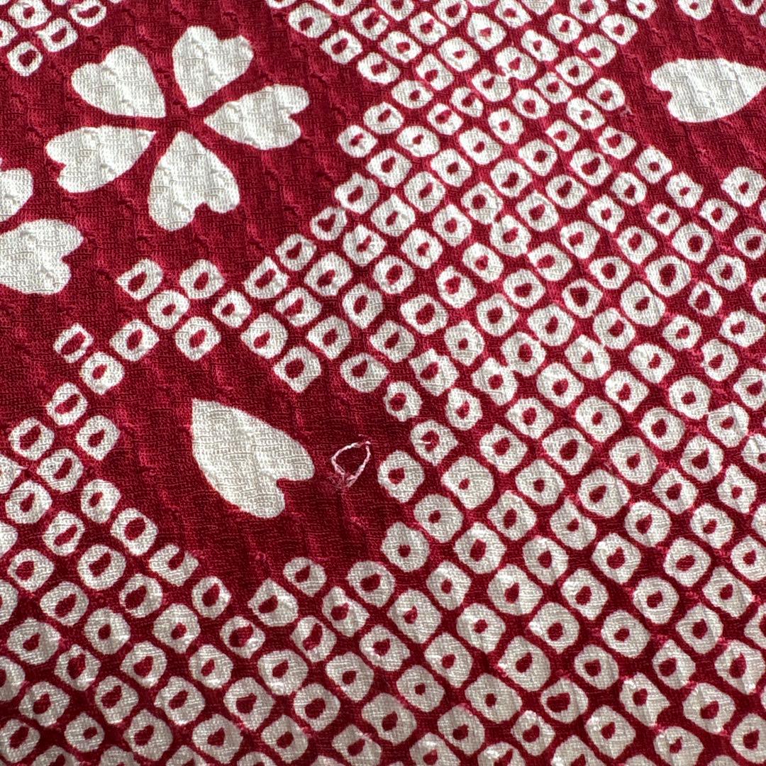 正絹　赤×黒　疋田　熨斗目　振袖　着物単品　成人式