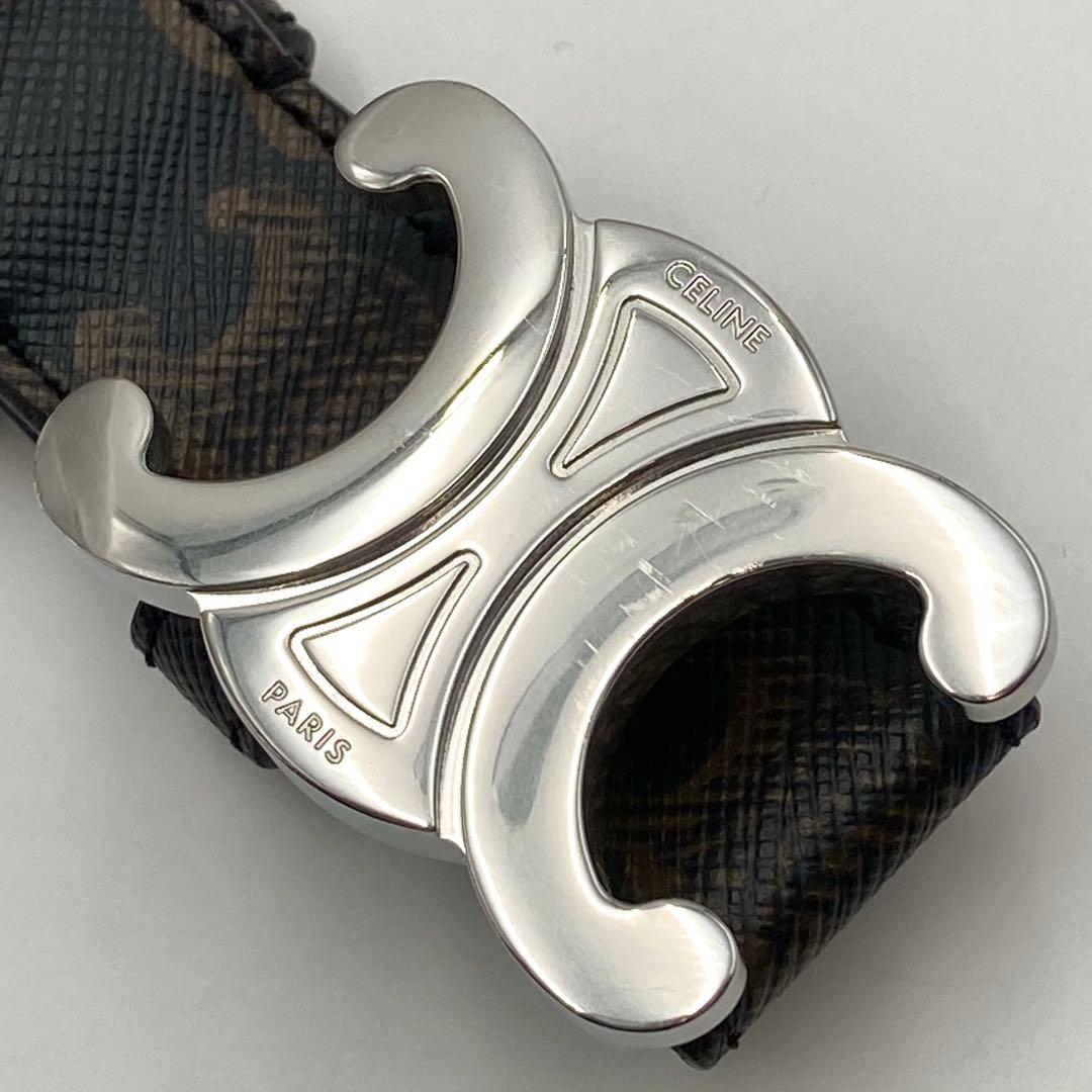 美品✨ CELINE トリオンフ ベルト 80 黒系 マカダム総柄 モノグラム
