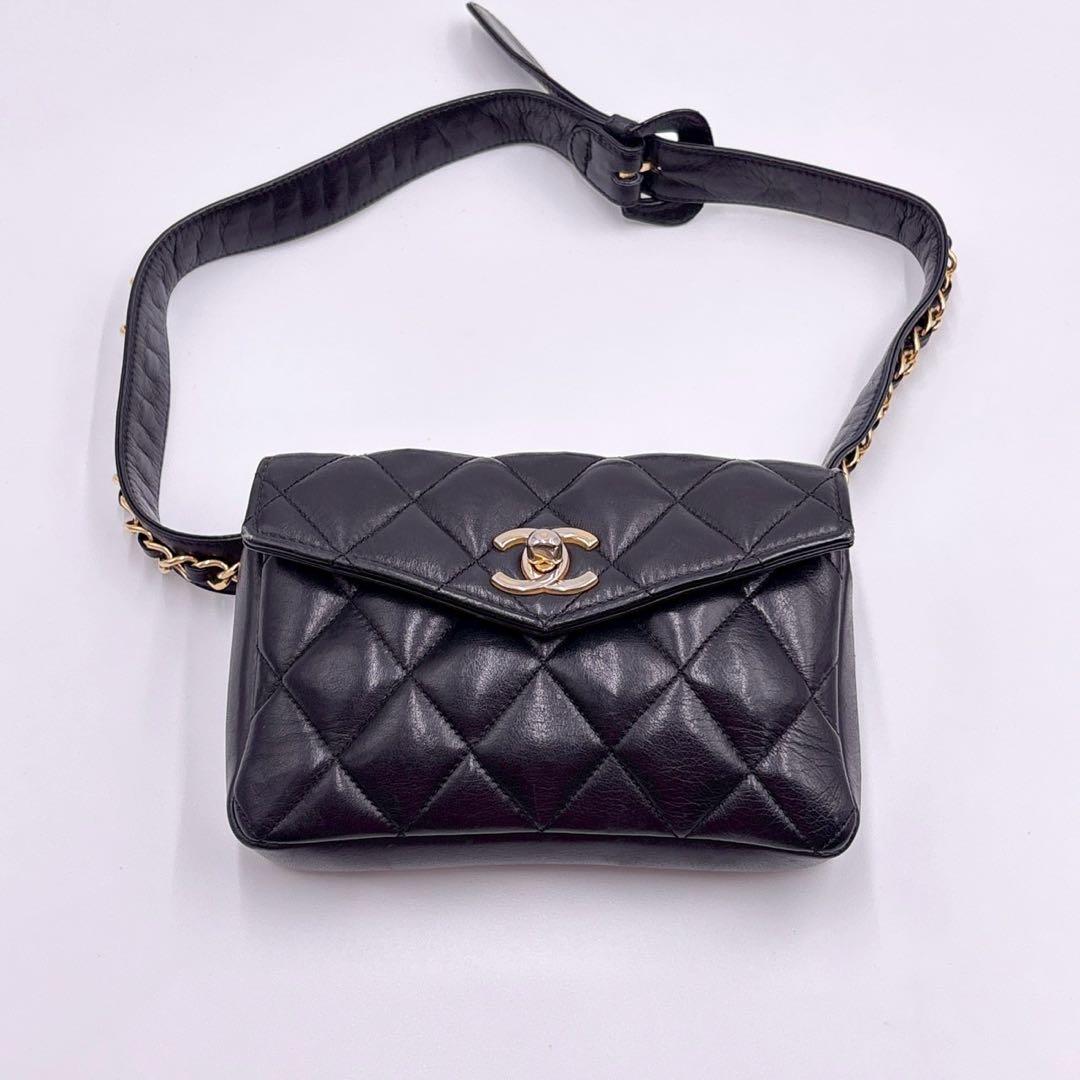 CHANEL シャネル ウエストバッグ マトラッセ ラムスキン ココマーク