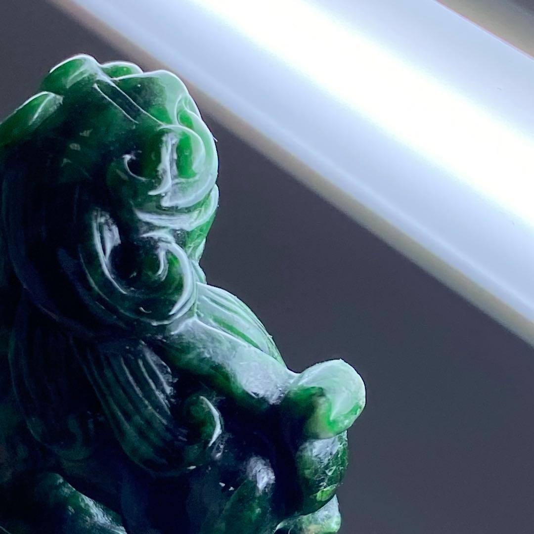 本翡翠　獅子印材一対　90g 東Y7-0212ア㉜タニチ