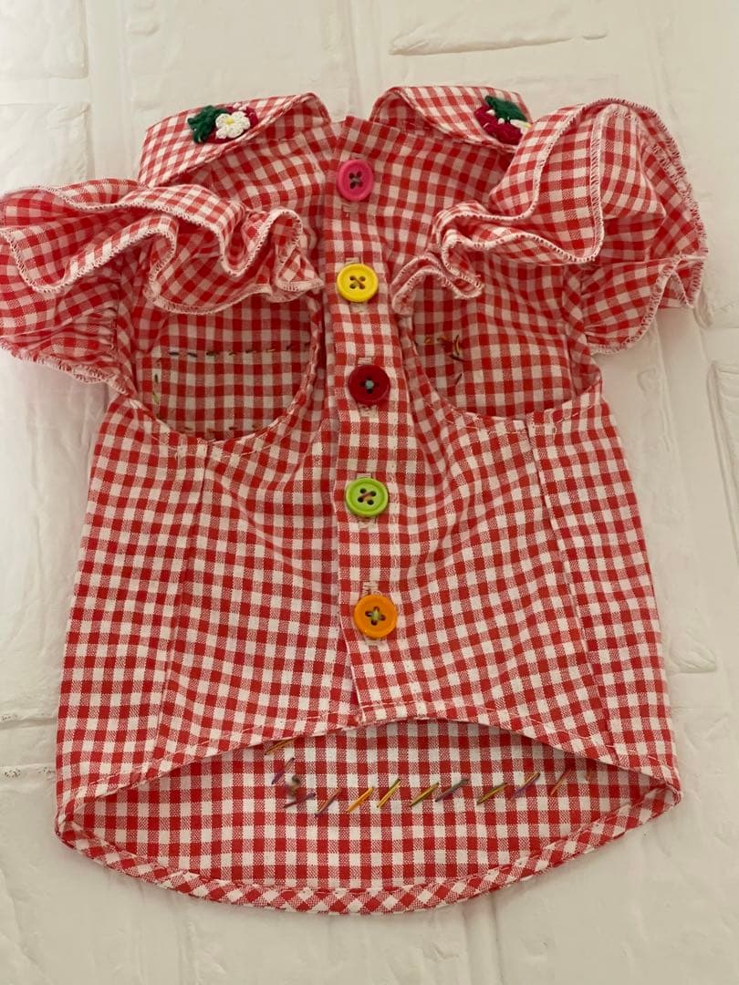 16_handmadeフリルブラウス新品ヴィンテージリメイク生地刺繍モチーフ