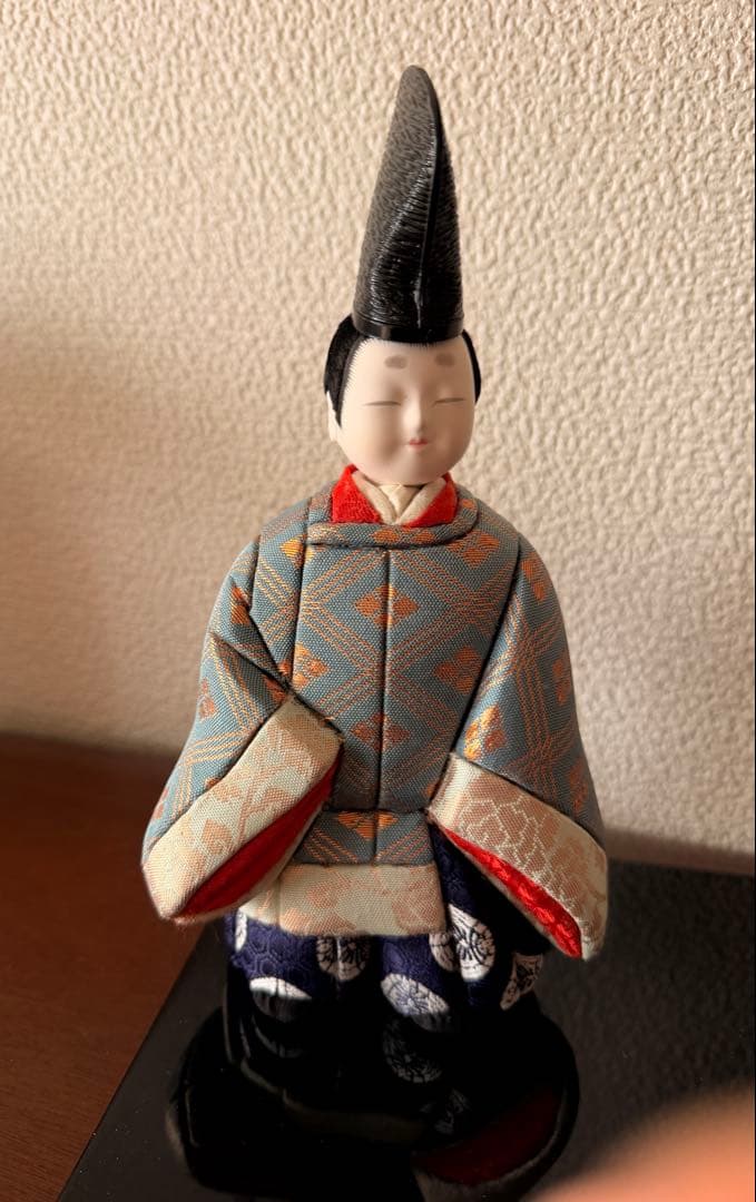 【未使用】木目込み　真多呂人形　雛人形　台座付き