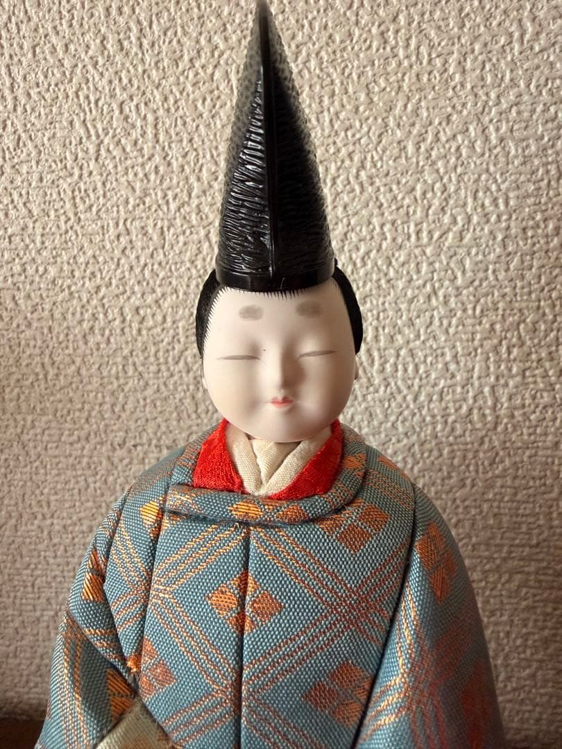 【未使用】木目込み　真多呂人形　雛人形　台座付き
