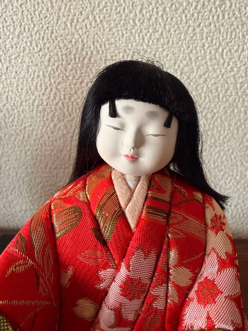 【未使用】木目込み　真多呂人形　雛人形　台座付き