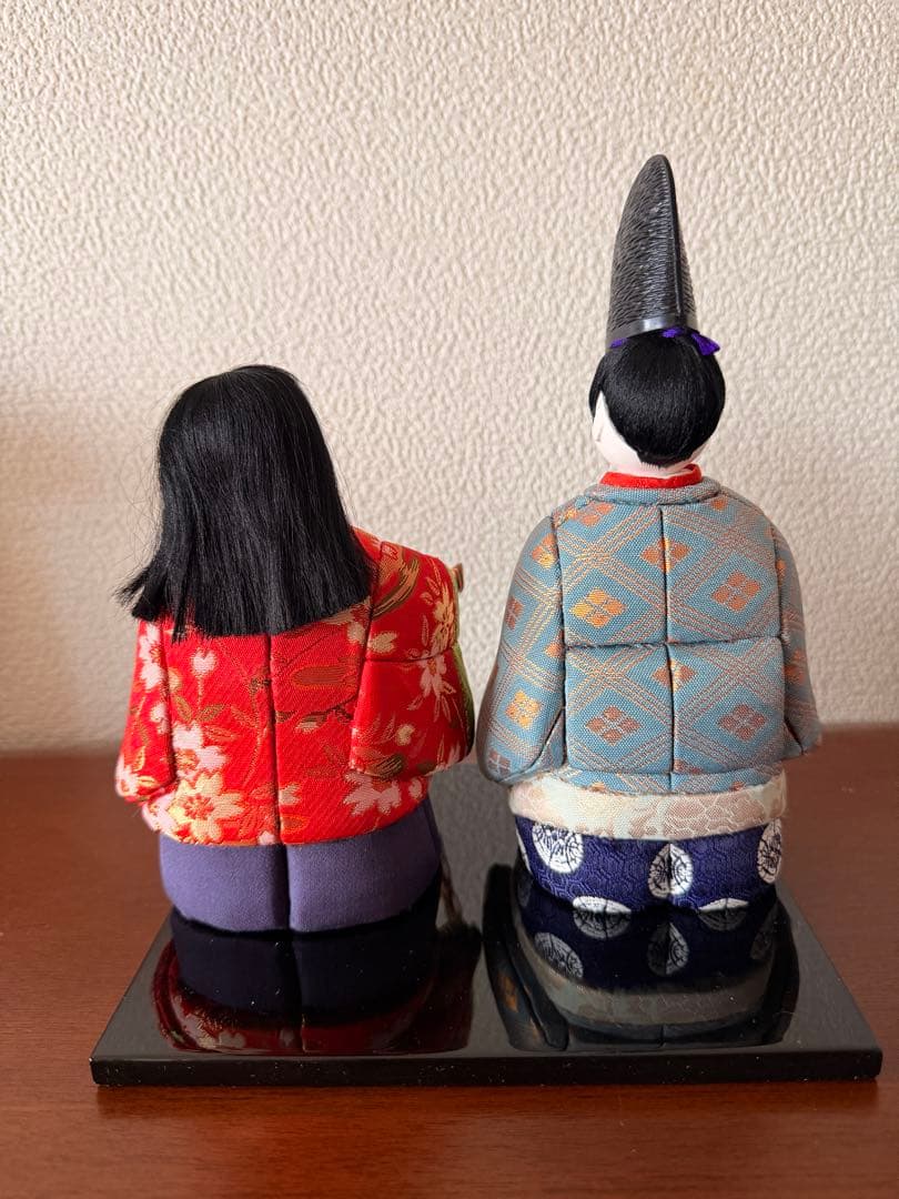 【未使用】木目込み　真多呂人形　雛人形　台座付き