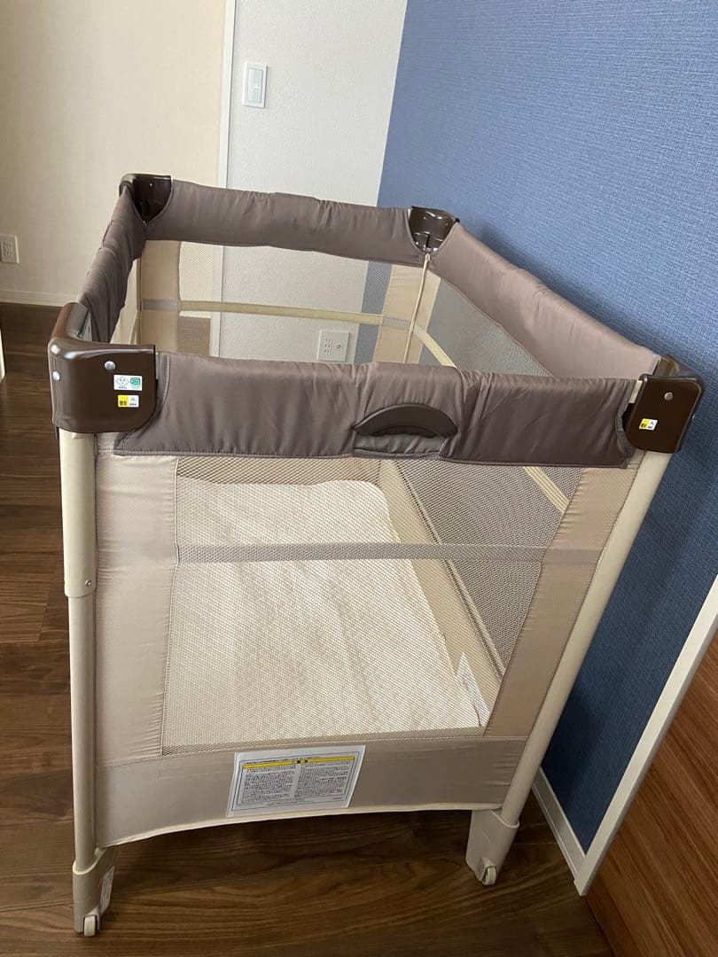 敷布団付き★Aprica折り畳みミニベビーベッド ココネルエアーココアブラウン