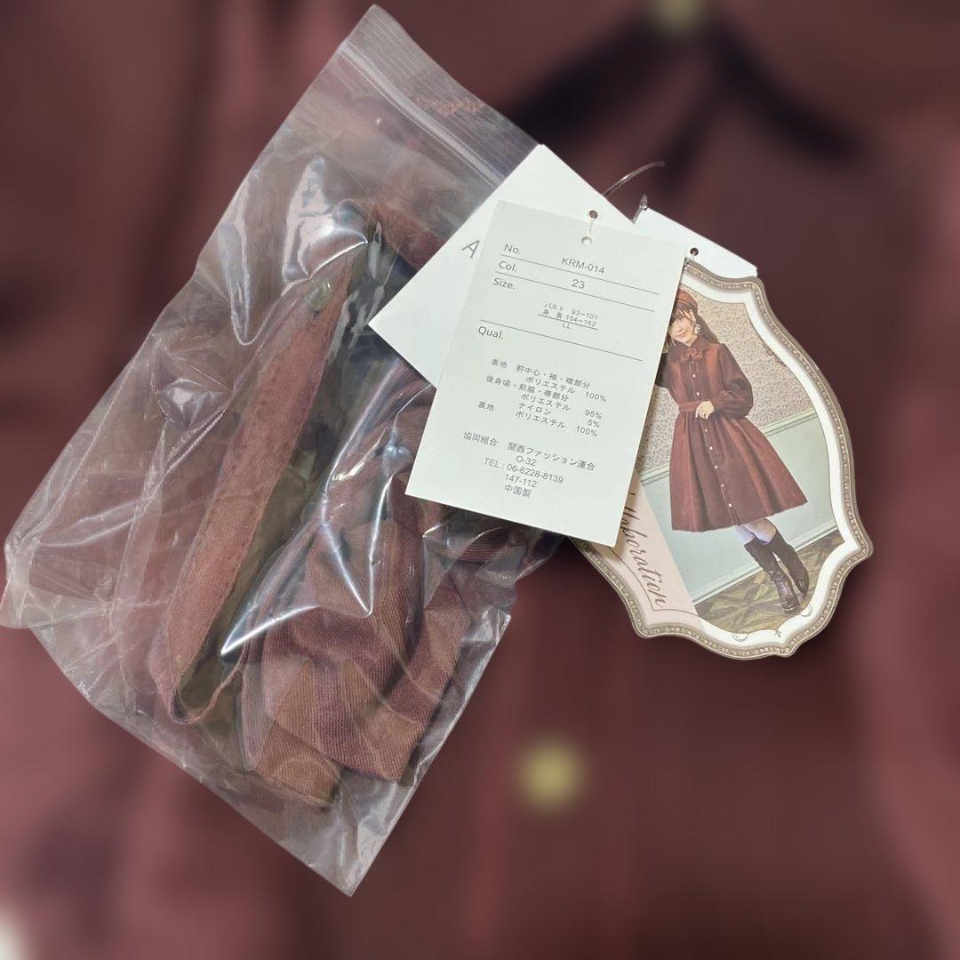 しまむら×くる実　ノエルドメモワール　配色リボンタイ ワンピース