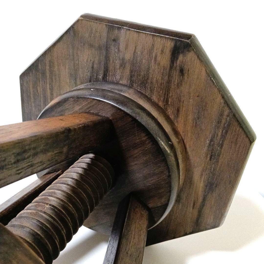 一点物 希少 ヴィンテージ 木製回転式スツール アトリエスツール オクタゴン