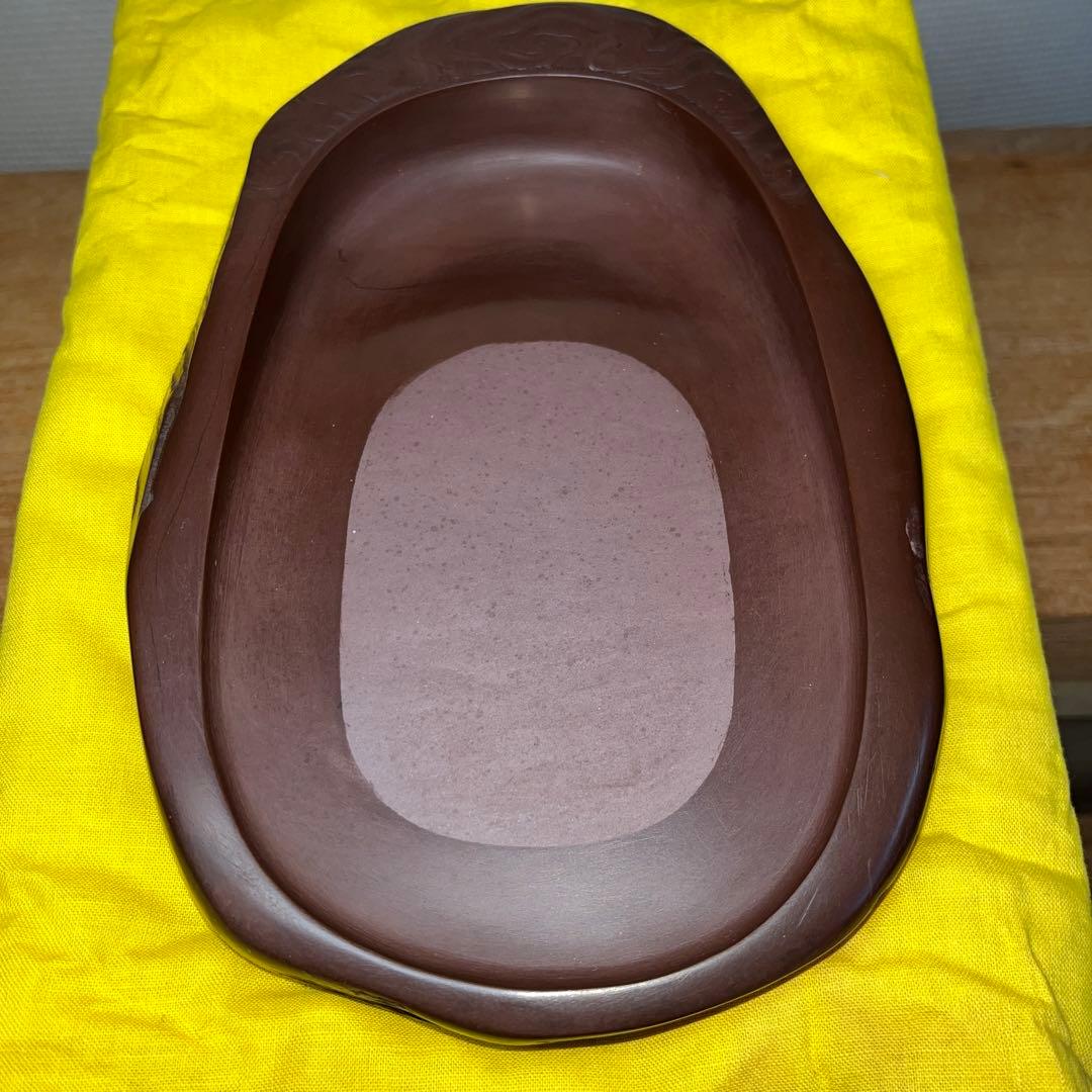 ⭕️紅渓石硯　相馬羊堂　希少　彫刻入　6寸大　美品大型　宮崎県延岡市　女性好み