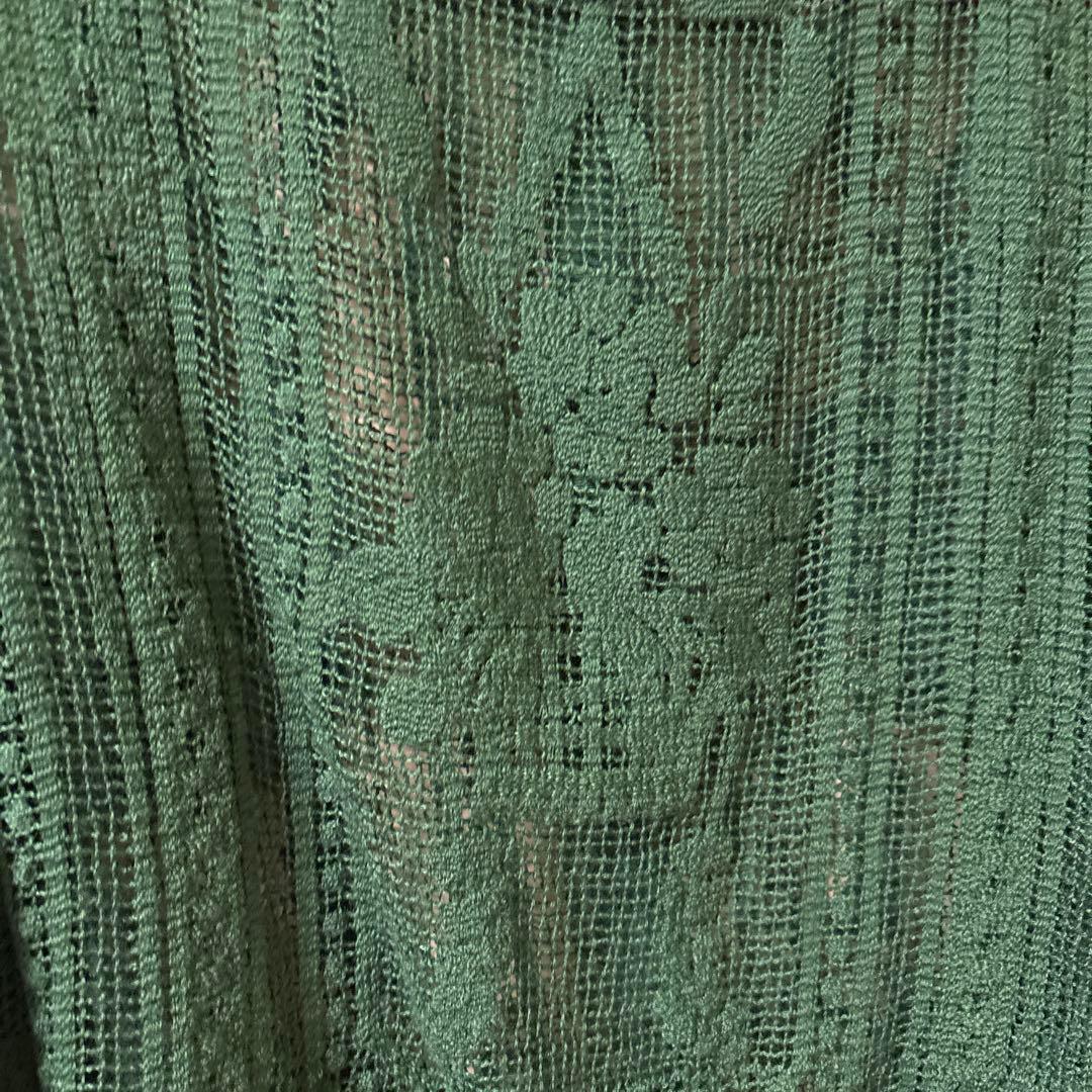 ミュベール　グリーン レース フレアスリーブ シャツ