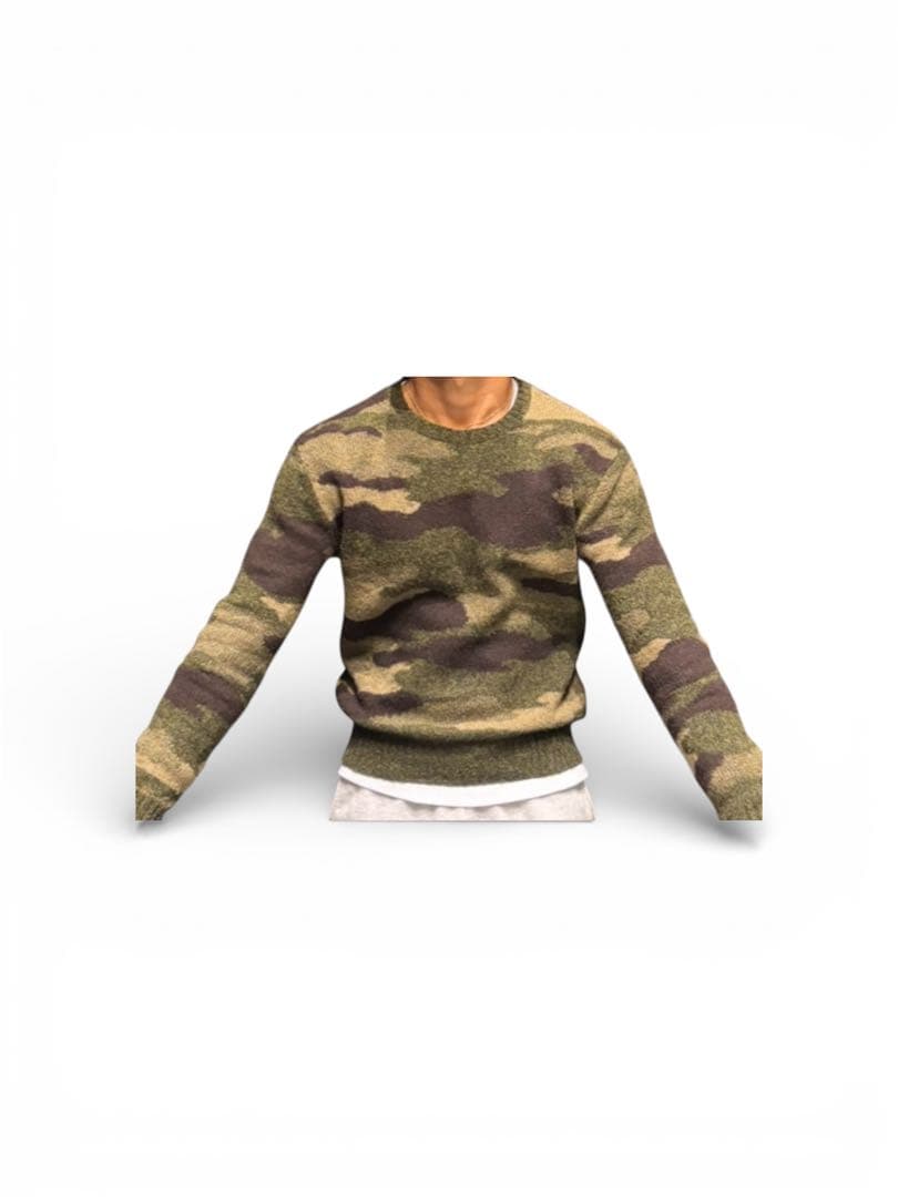 Polo Ralph Lauren ニット レザー エルボーパッチ迷彩 カモフラ