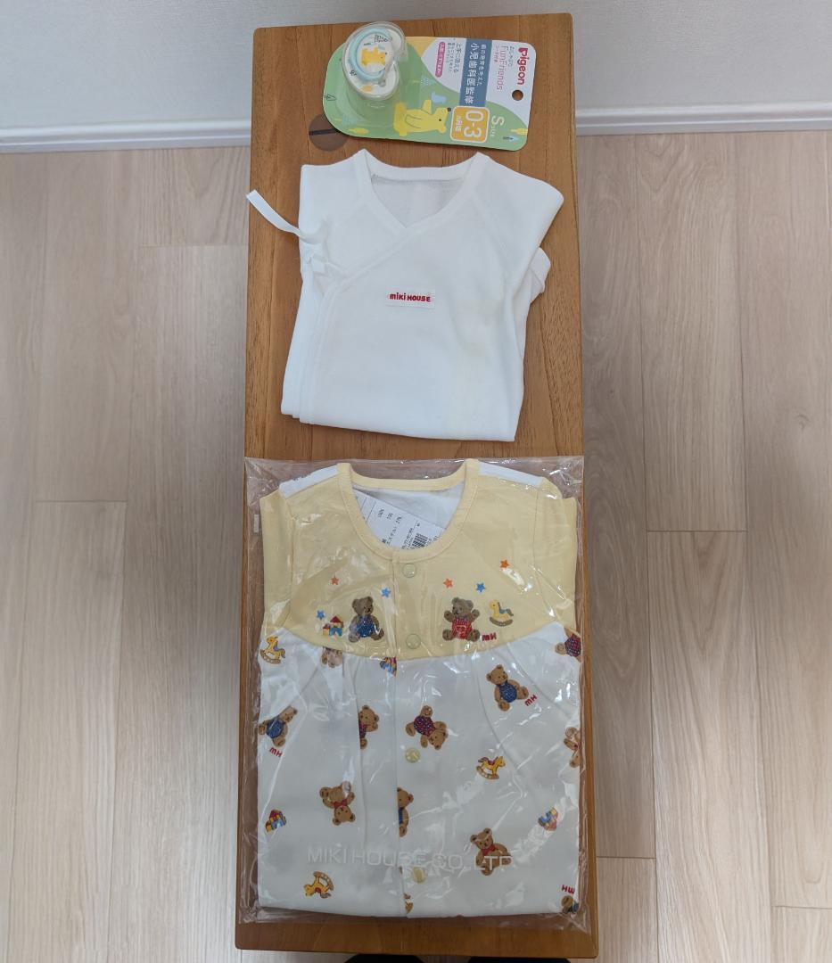 (未開封＆未使用品) ミキハウス ツーウェイオール＆短肌着セット