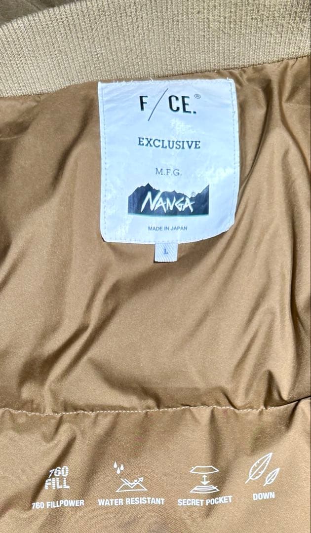 F/CE. × NANGA FIRE RESISTANT DOWN Lサイズ