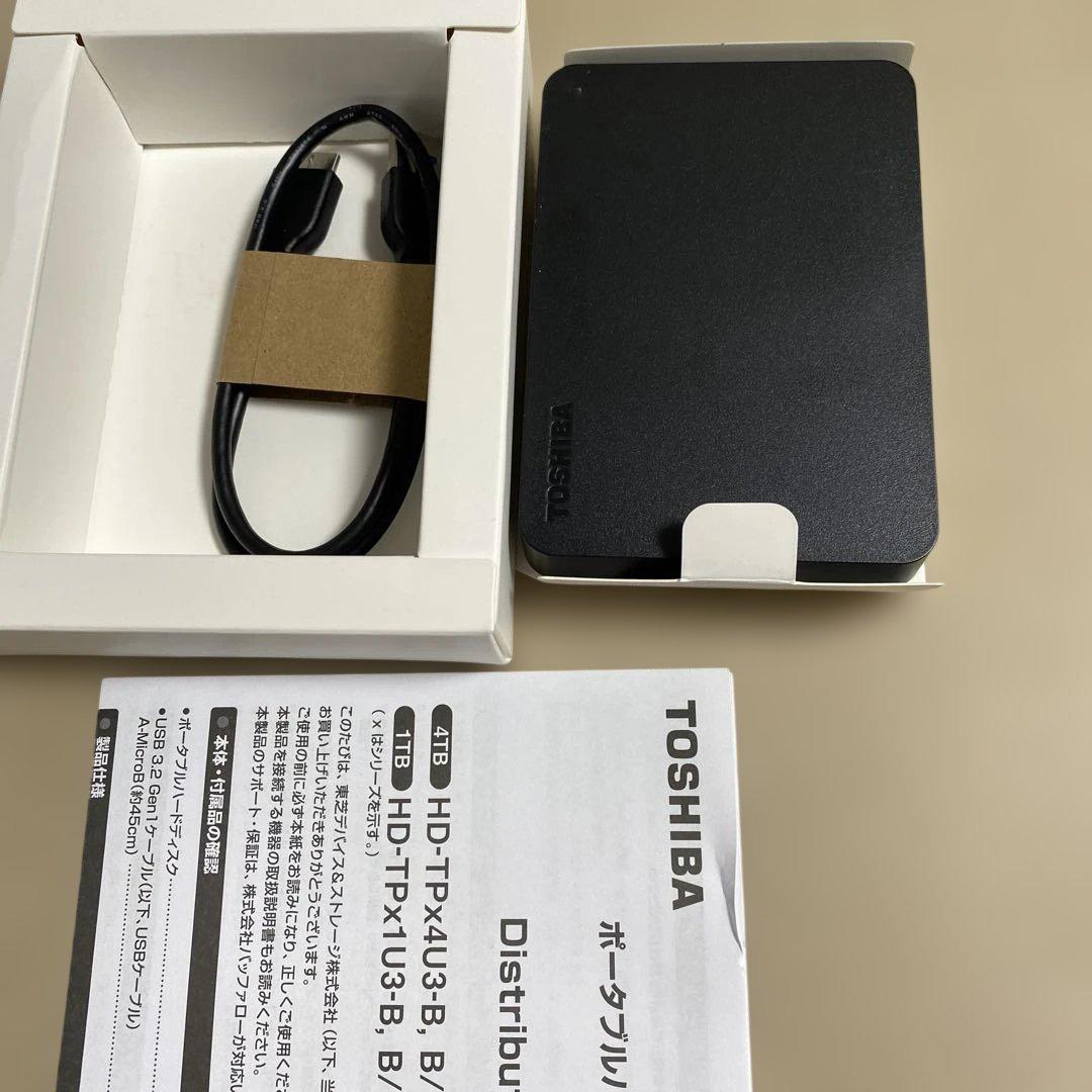 訳あり品バッファロー 東芝 4TB HDD CANVIO HD-TPA4U3-B