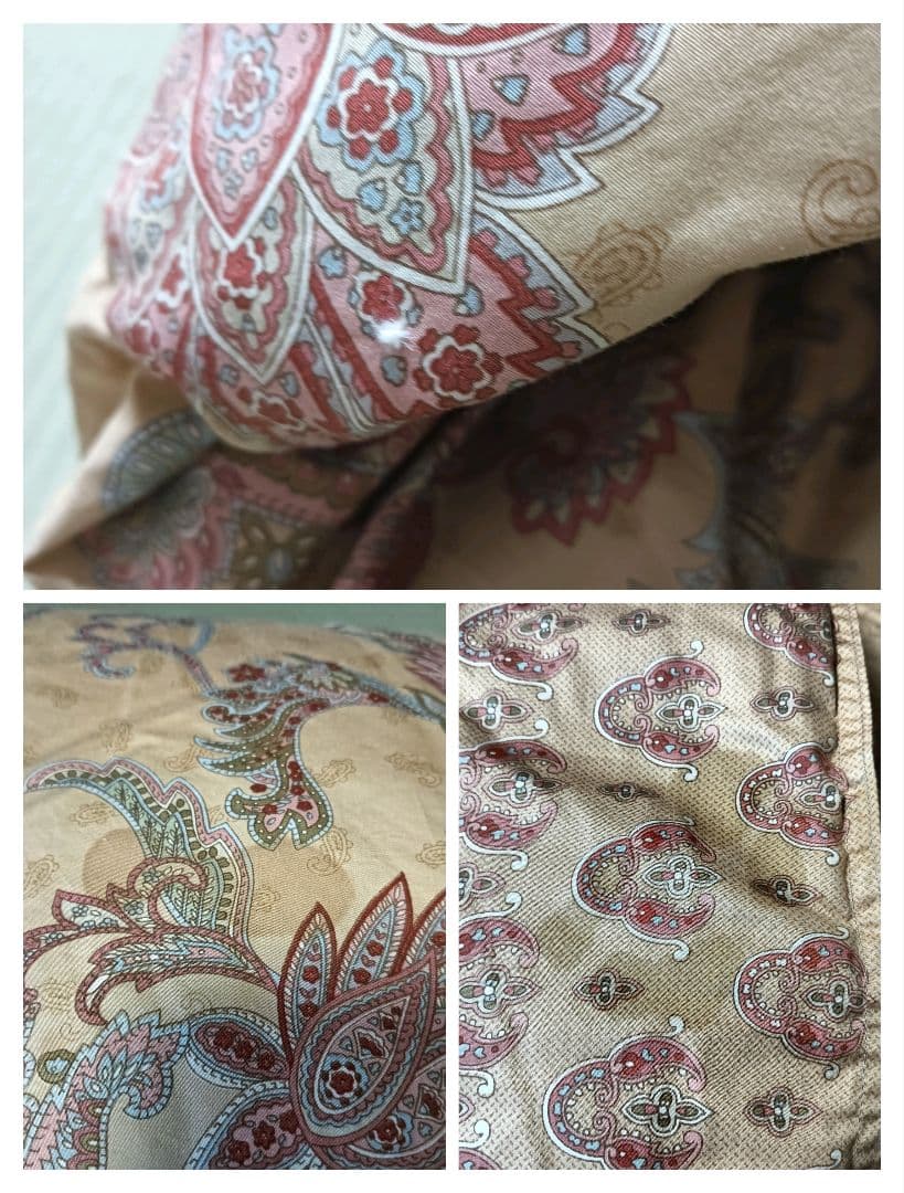 掛け布団　布団　ベージュ　ペイズリー　西川　羽毛　ハンガリー　ダウン　高級　綿