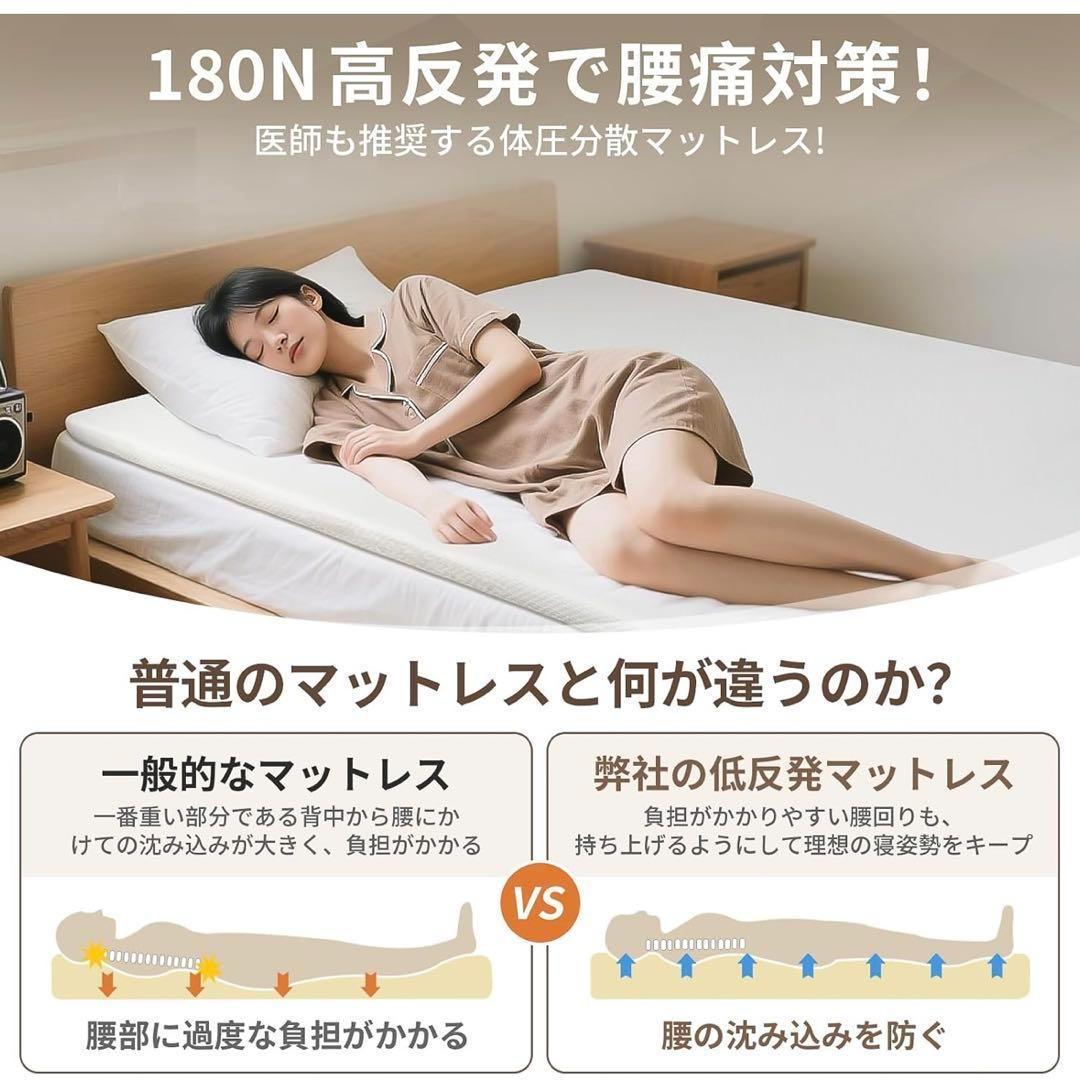 マットレス 180N高反発 セミダブル 120×200×5 敷布団 洗濯 セット