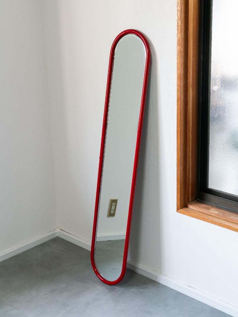 80s アイアンフレーム スタンドミラー 姿見レトロポップ　モダン