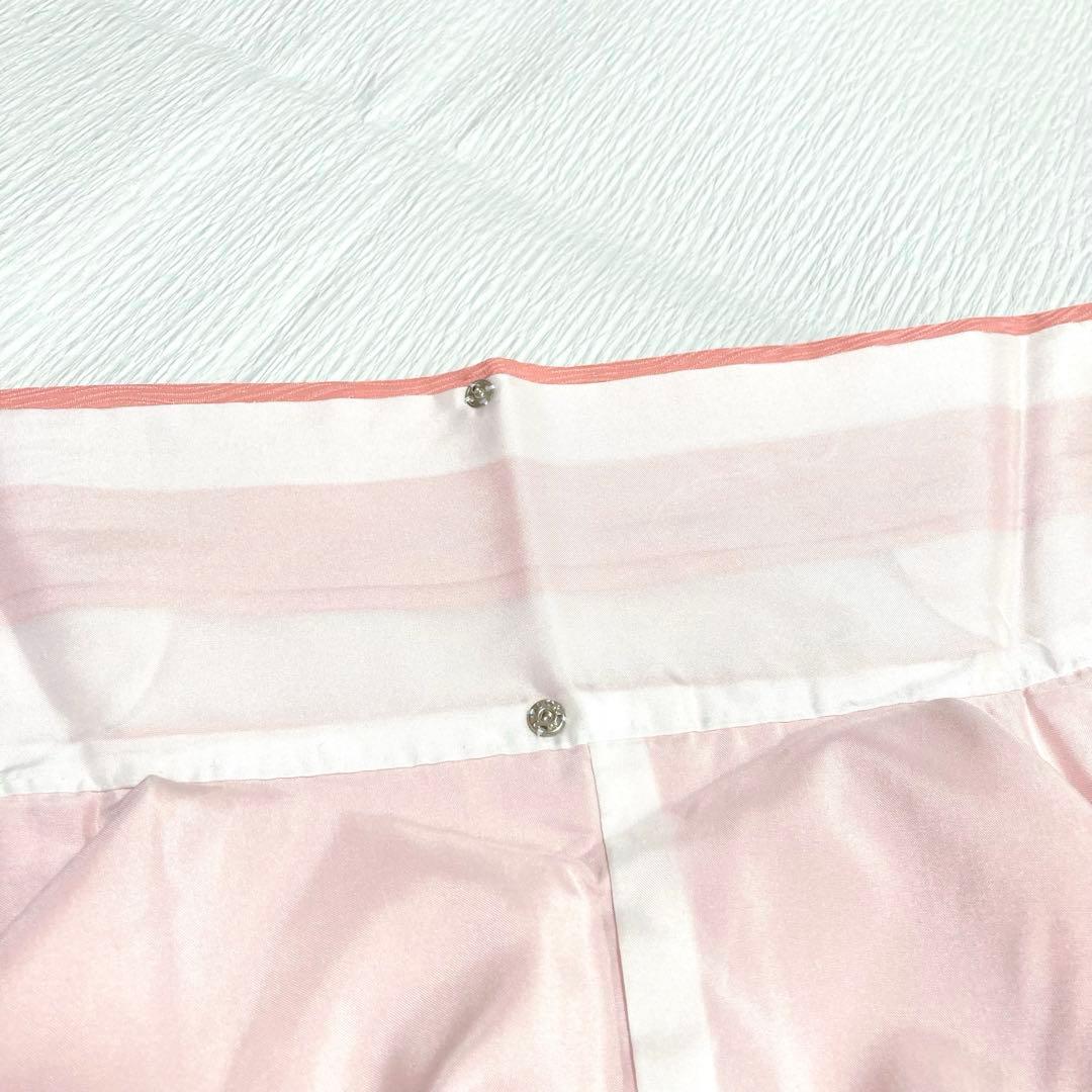 【美品✨】東レシルック　さんび　洗える着物　色無地　薄紅色　よろけ縞地紋　P3