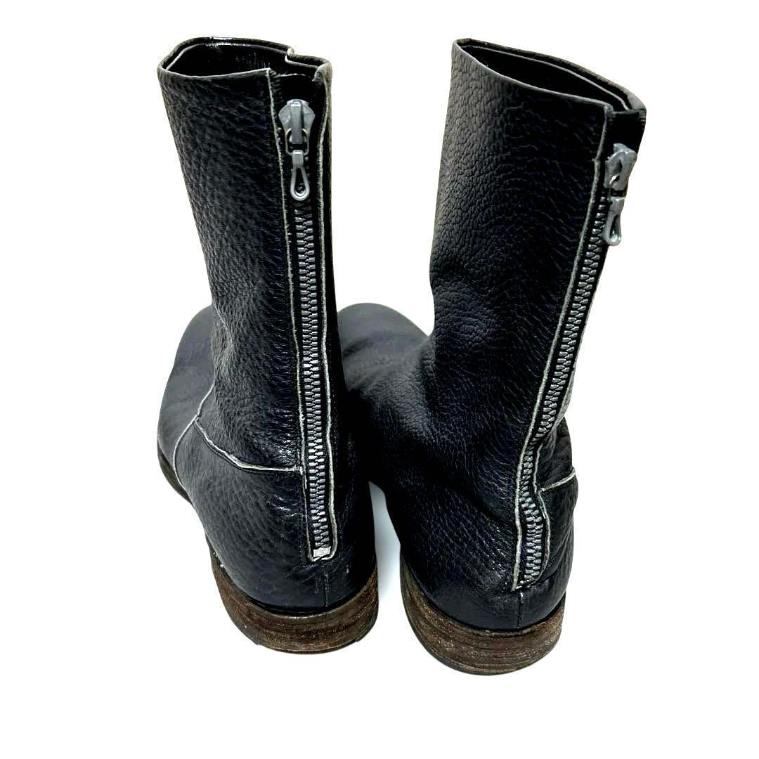 リップヴァンウィンクルブラック黒レザージッパーショートブーツ42(26.5相当)
