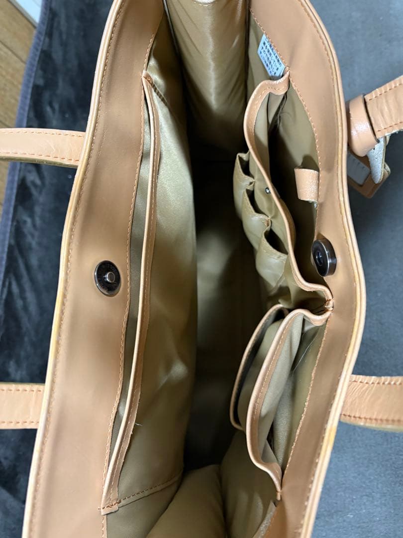 ポーター　本革　ベージュ　レザートートバッグ