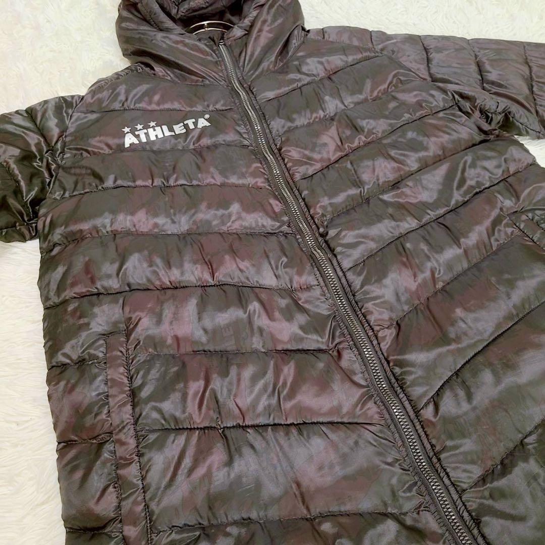 美品 【アスレタ】 ベンチコート フェイクダウン （L） 迷彩柄 サッカー防寒