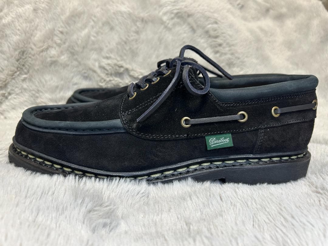 新品 パラブーツ CHIMEY 別注 シメイ スエード黒 6.5 25 モカシン