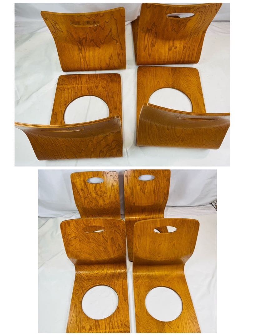 【良品】 曲げ椅子 10脚セット 木製 アンティーク 昭和レトロ ②