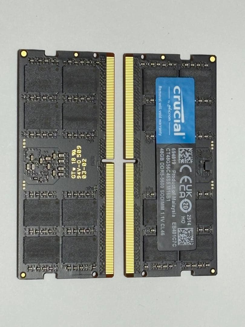 crucial DDR5-5600 SODIMM 96GBキット