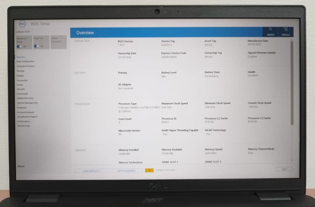★DELL 3520 16GB/i5/256GB/office④★使用3980H