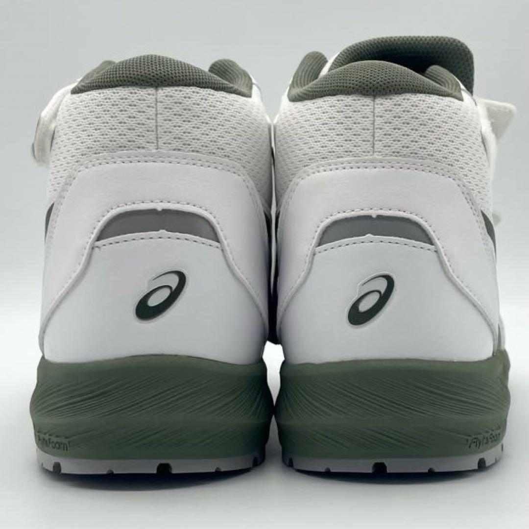 【新品タグ付き】asics アシックス ハイカット 安全靴 ホワイト/グリーン