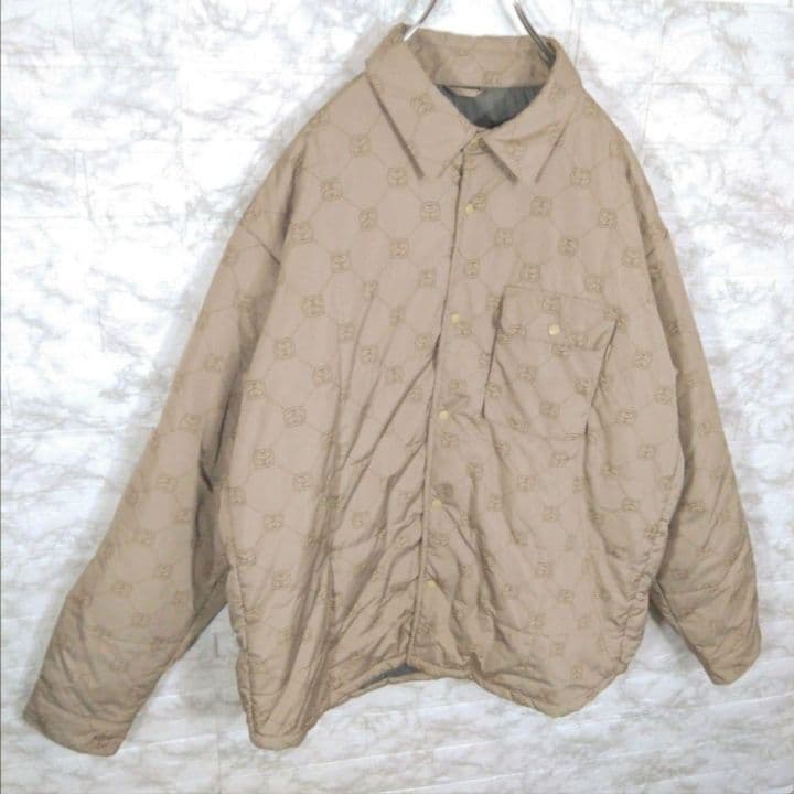 【STUSSY】90s'紺タグ モノグラムデザイン 中綿　ジャケット