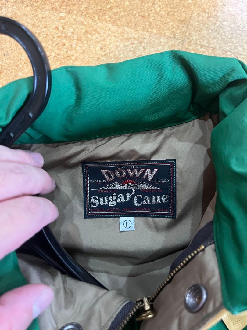 極美品 シュガーケーン レザーヨークダウンベスト Lサイズ Sugar Cane