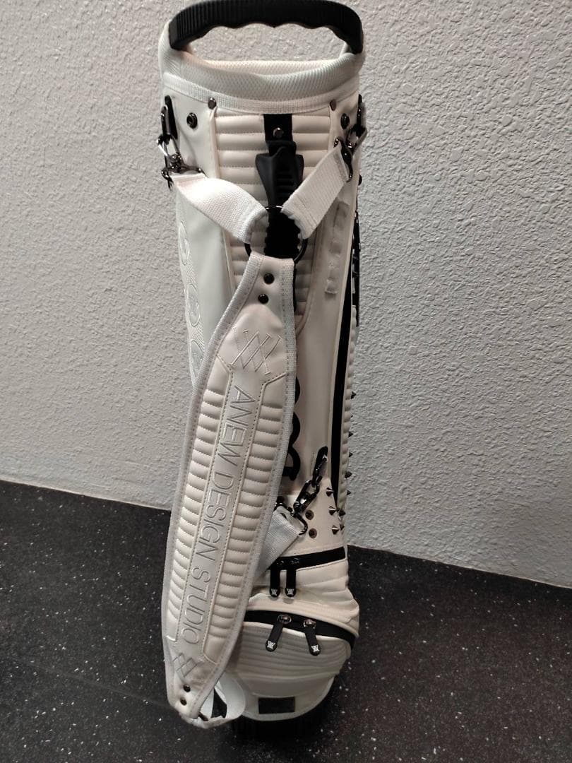 aneｗ アニュー スタッズ スタンドキャディバッグ ホワイト ゴルフバッグ