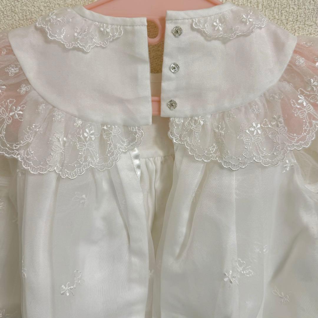 familiar ベビードレス セレモニードレス 帽子付き ホワイト 50cm