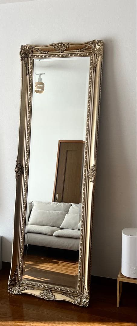 B-company アンティーク調　姿見鏡　ゴールド