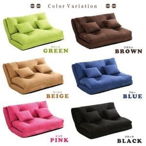 3WAY ソファーベッド 【セミダブル 幅120cm ピンク】 日本製