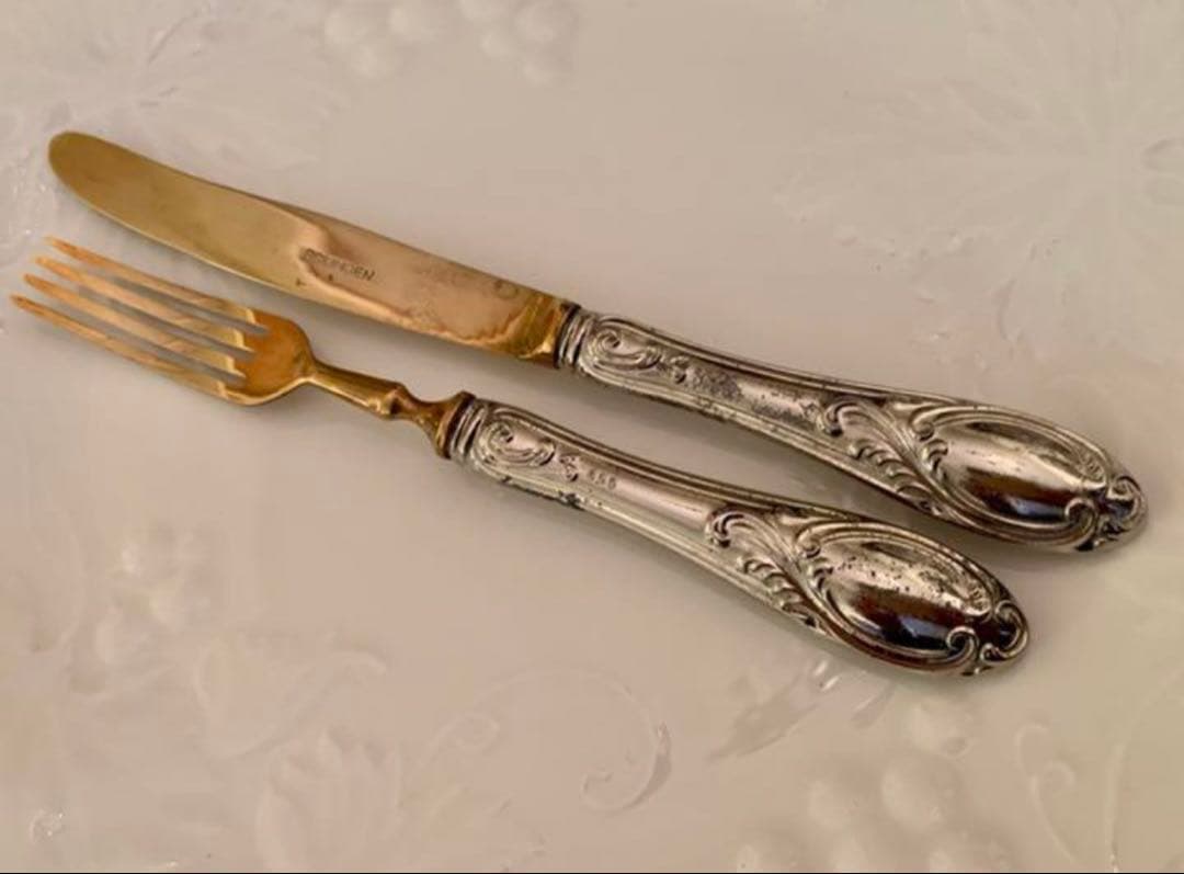 ドイツ　アンティーク ゾーリンゲン　シルバー800 デザート　フォークとナイフ