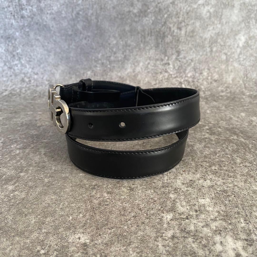 サルヴァトーレフェラガモ ダブルガンチーニ ベルト ブラック シルバー 黒