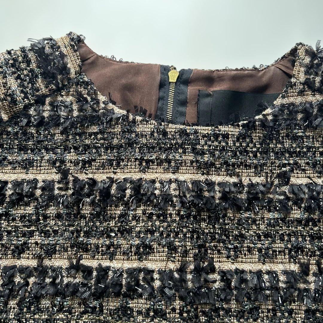 美品　ドゥロワー　ツイード　バックジップブプルオーバー