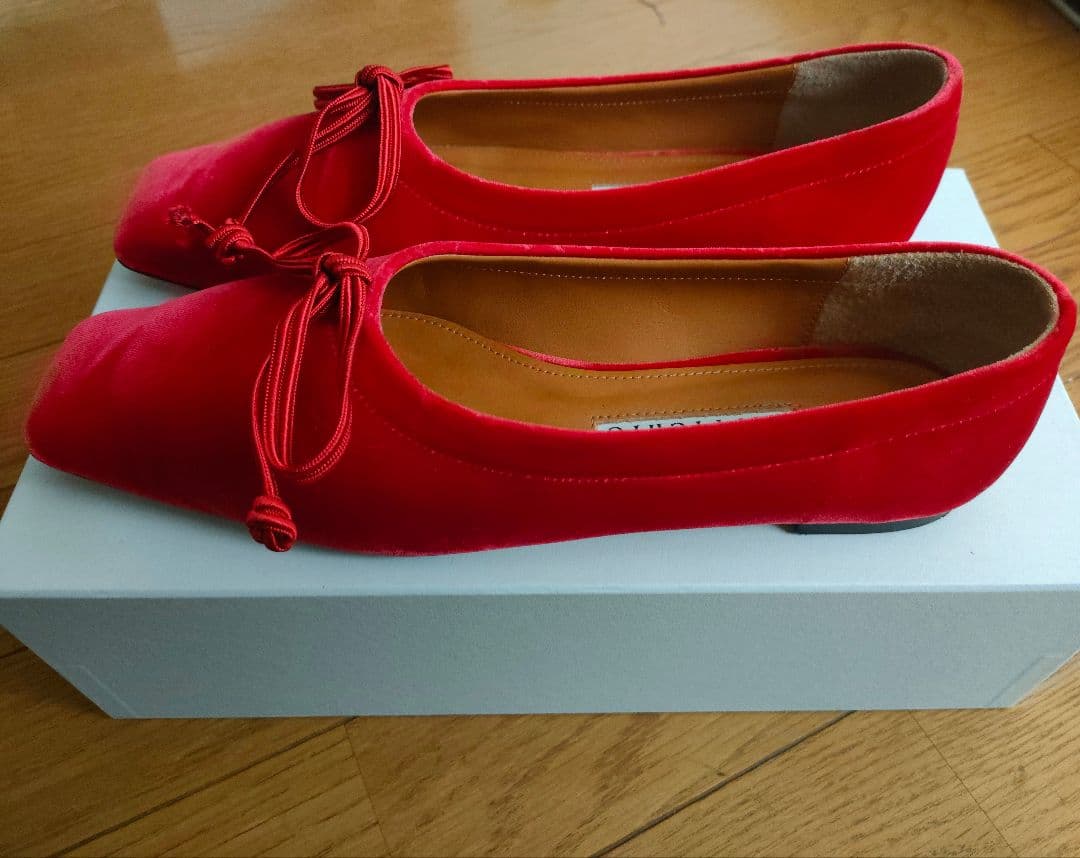 PIPPICHIC バレエシューズ レッド 36 1/2