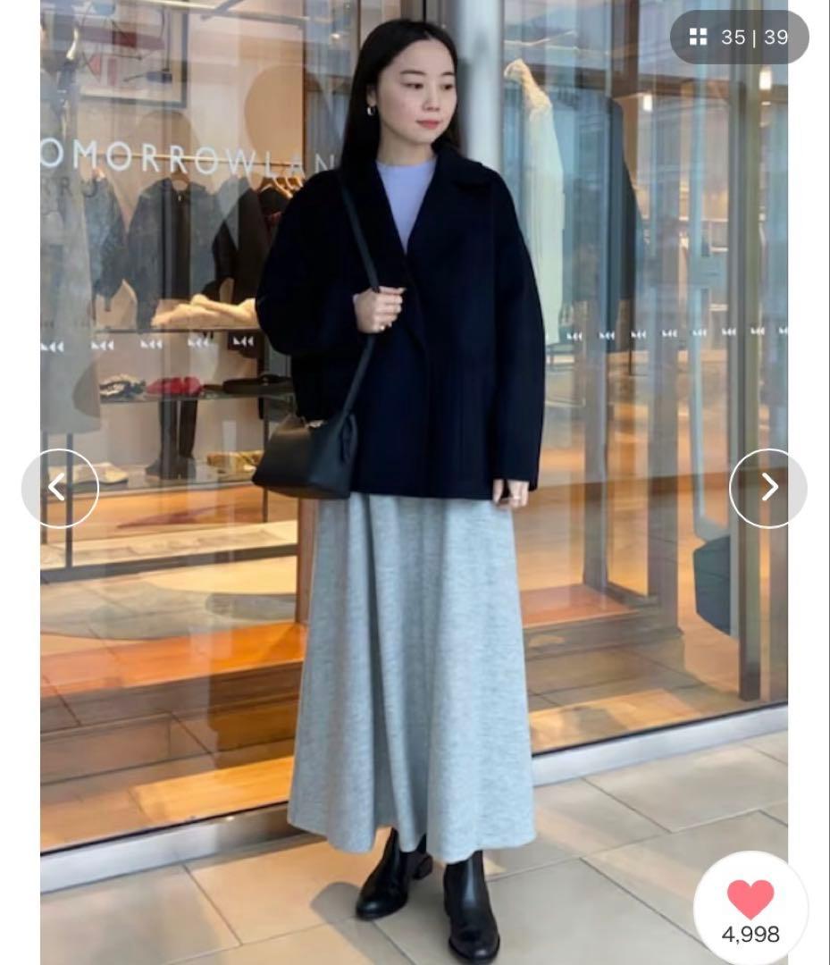 美品　トゥモローランド　ハーフコート　ネイビー 34