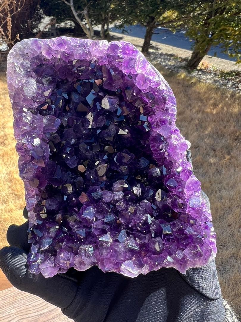 A398 高品質アメジストドーム パワーストーン 紫水晶 天然石 置き物